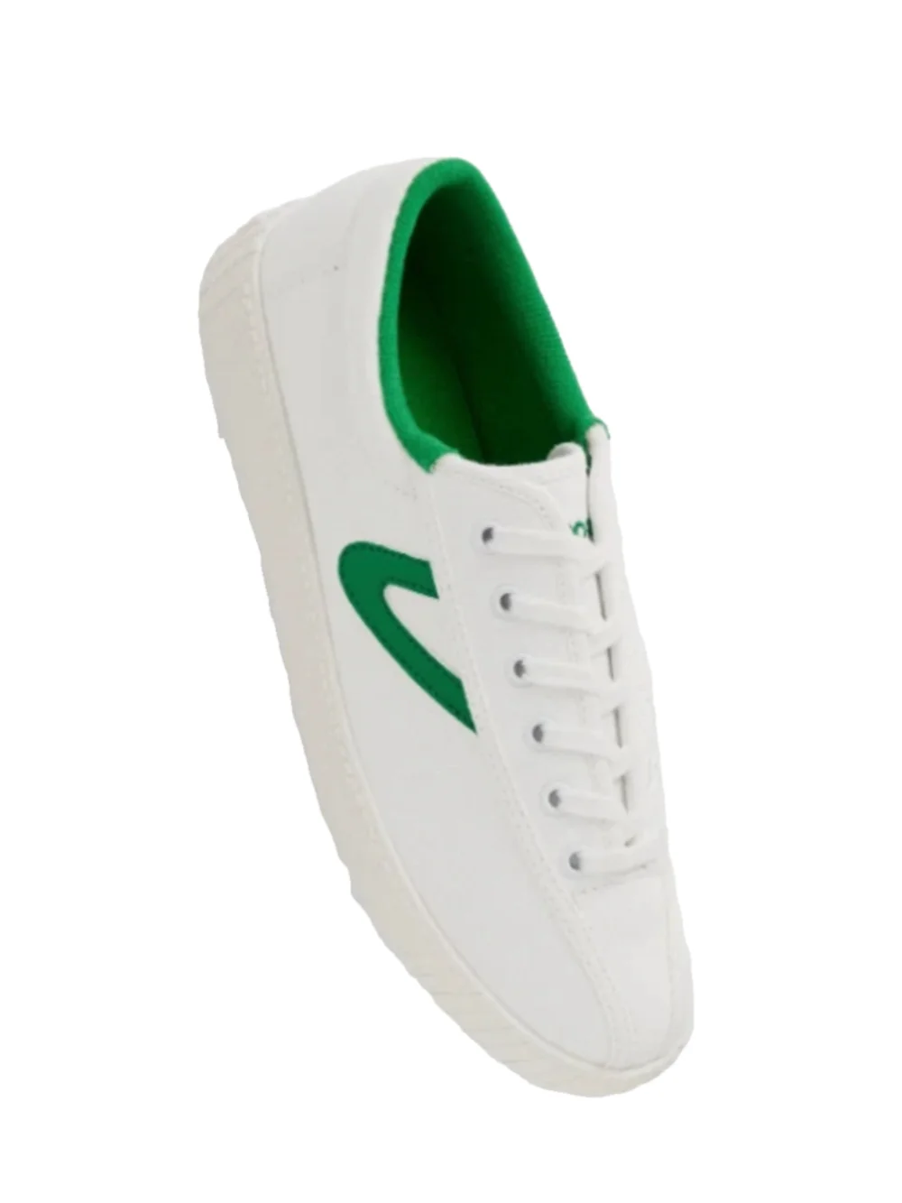 Tretorn Women's Nylite Canvas White and Green Sneakers Size 8.5